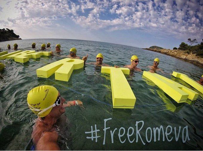 Imatge de l'acció de Free Romeva. FOTO: Free Romeva