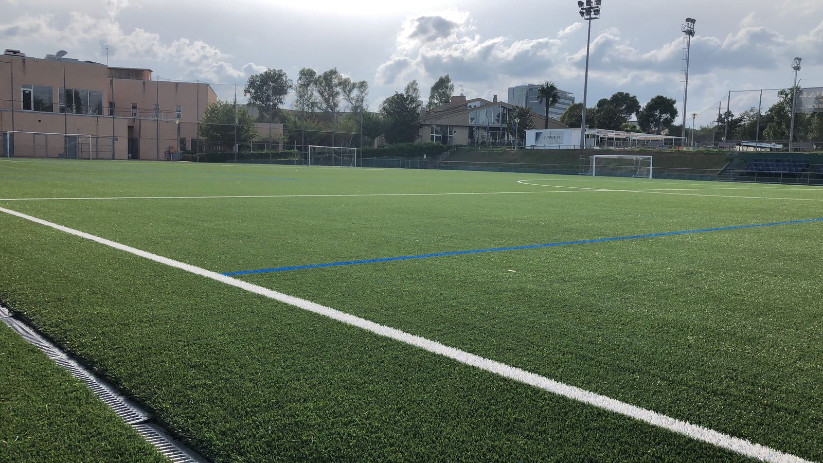 Nova gespa del camp de futbol del Club Junior 1917. FOTO: Cedida