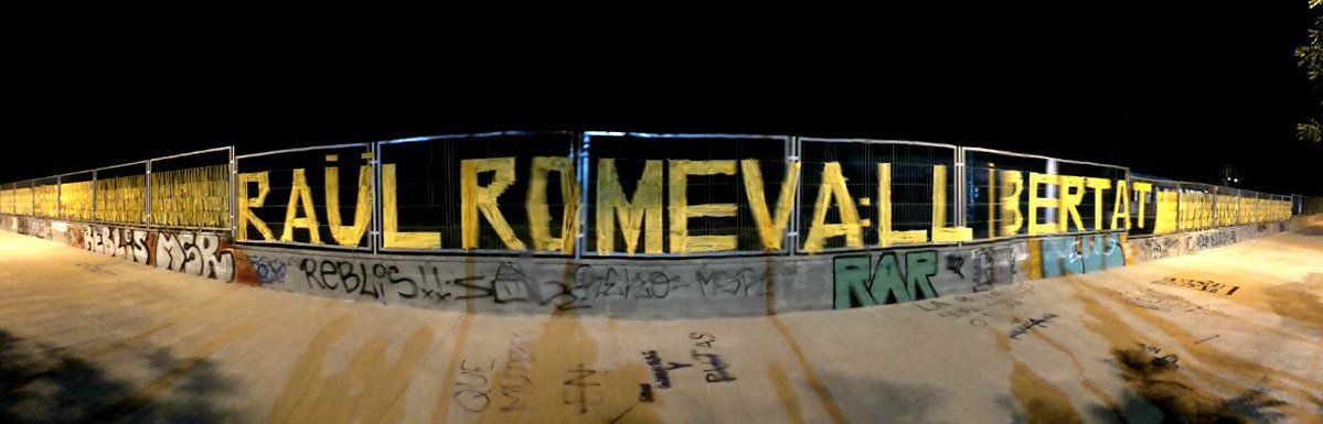 Acció en suport a Raül Romeva a Sant Cugat FOTO: @Nurcat5