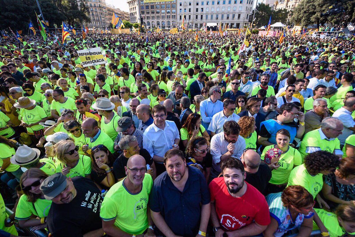 Raül Romeva durant la manifestació de l'11 de Setembre de 2017 FOTO: @raulromeva