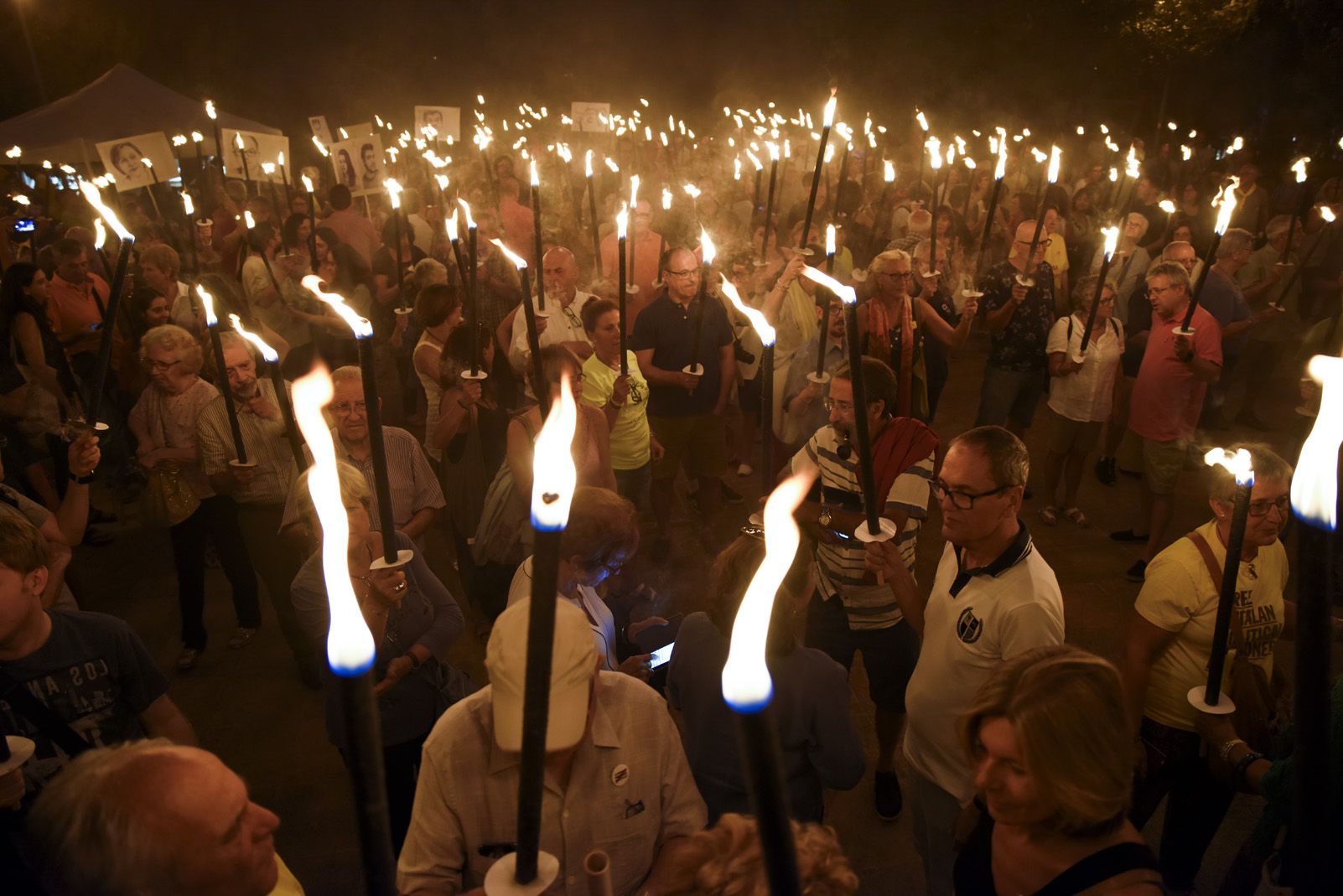 Marxa de Torxes en memòria de les víctimes de 1714 el 10 de setembre de 2018. FOTO: Bernat Millet