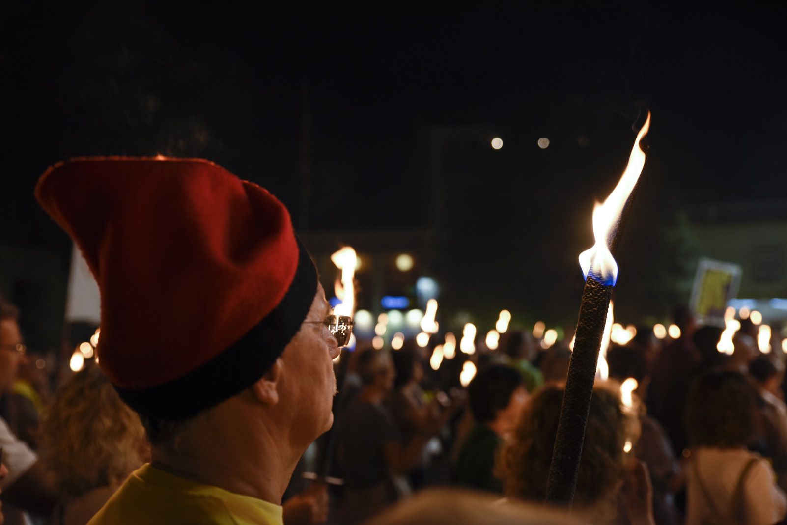 Marxa de torxes en memoria de les victimes del 1714. Foto: Bernat Millet.