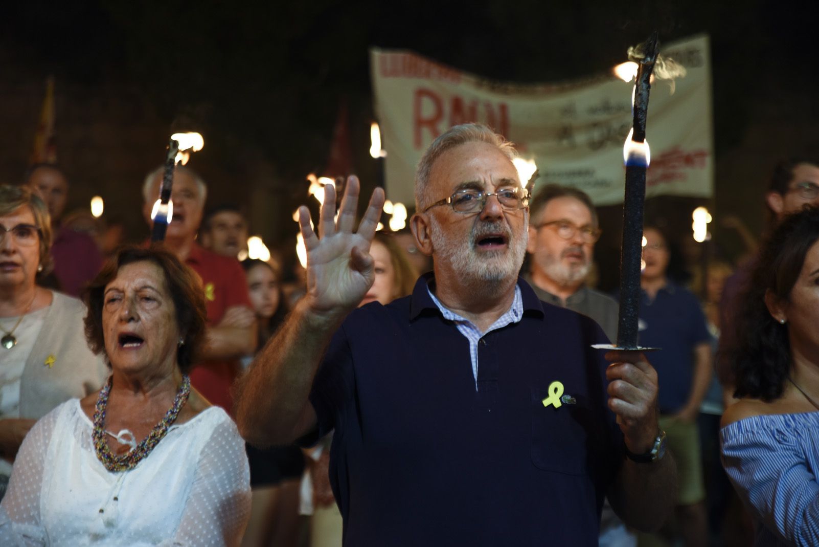Marxa de torxes en memòria de les victimes del 1714. FOTO: Bernat Millet.
