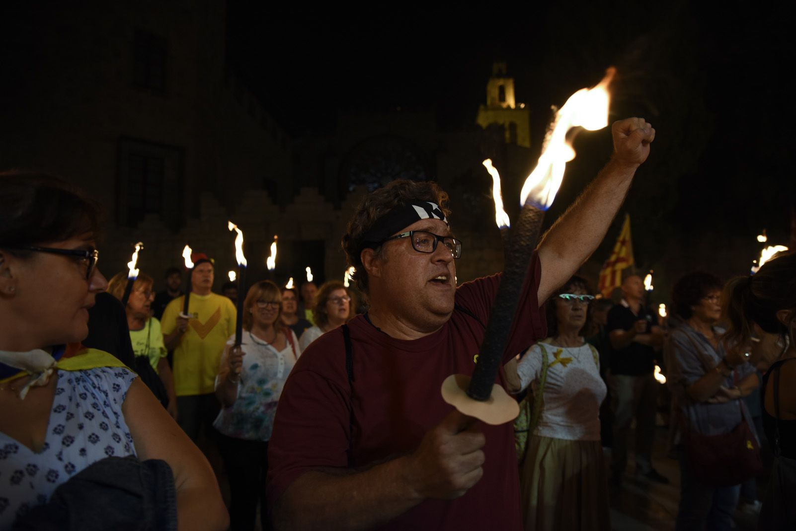 Marxa de torxes en memoria de les victimes del 1714. Foto: Bernat Millet.