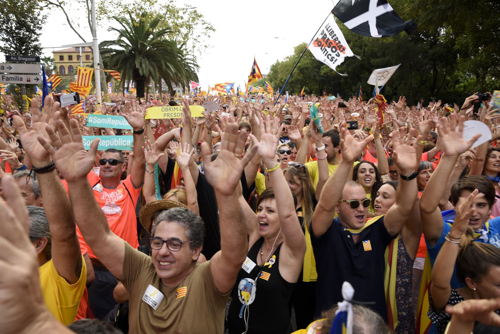 Manifestació de la diada Nacional de Catalunya a Barcelona. Foto: Bernat Millet.