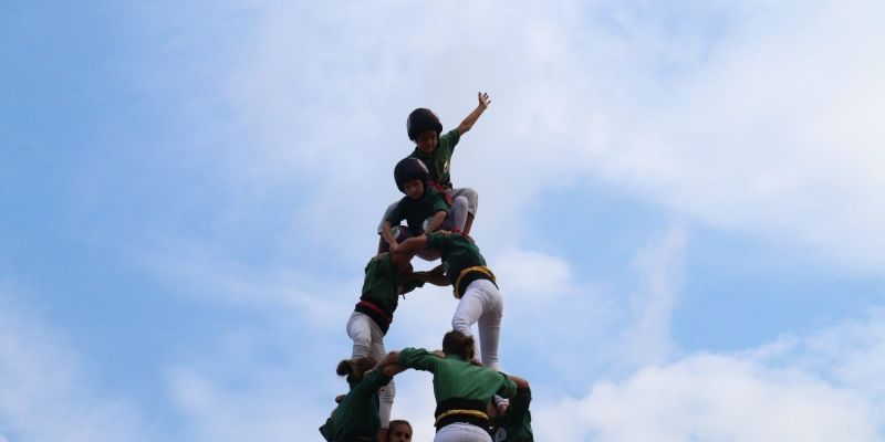 Moment de l'actuació castellera a Valldoreix. FOTO: Lali Álvarez