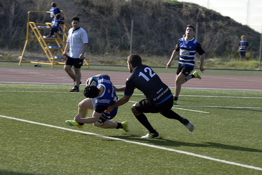 Partit de lliga DE Rugby. CR Sant Cugat-BUC. Foto: Bernat Millet.