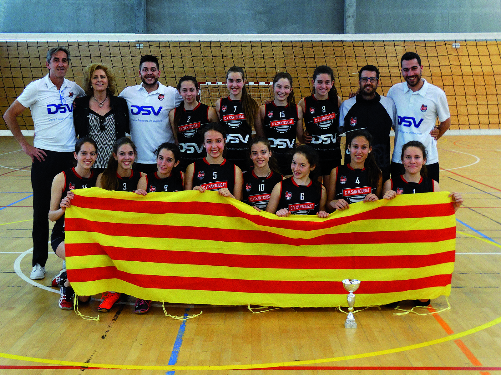 Al 2016, l'Infantil A va ser campió de Catalunya. Foto Arxiu Club Volei Sant Cugat.