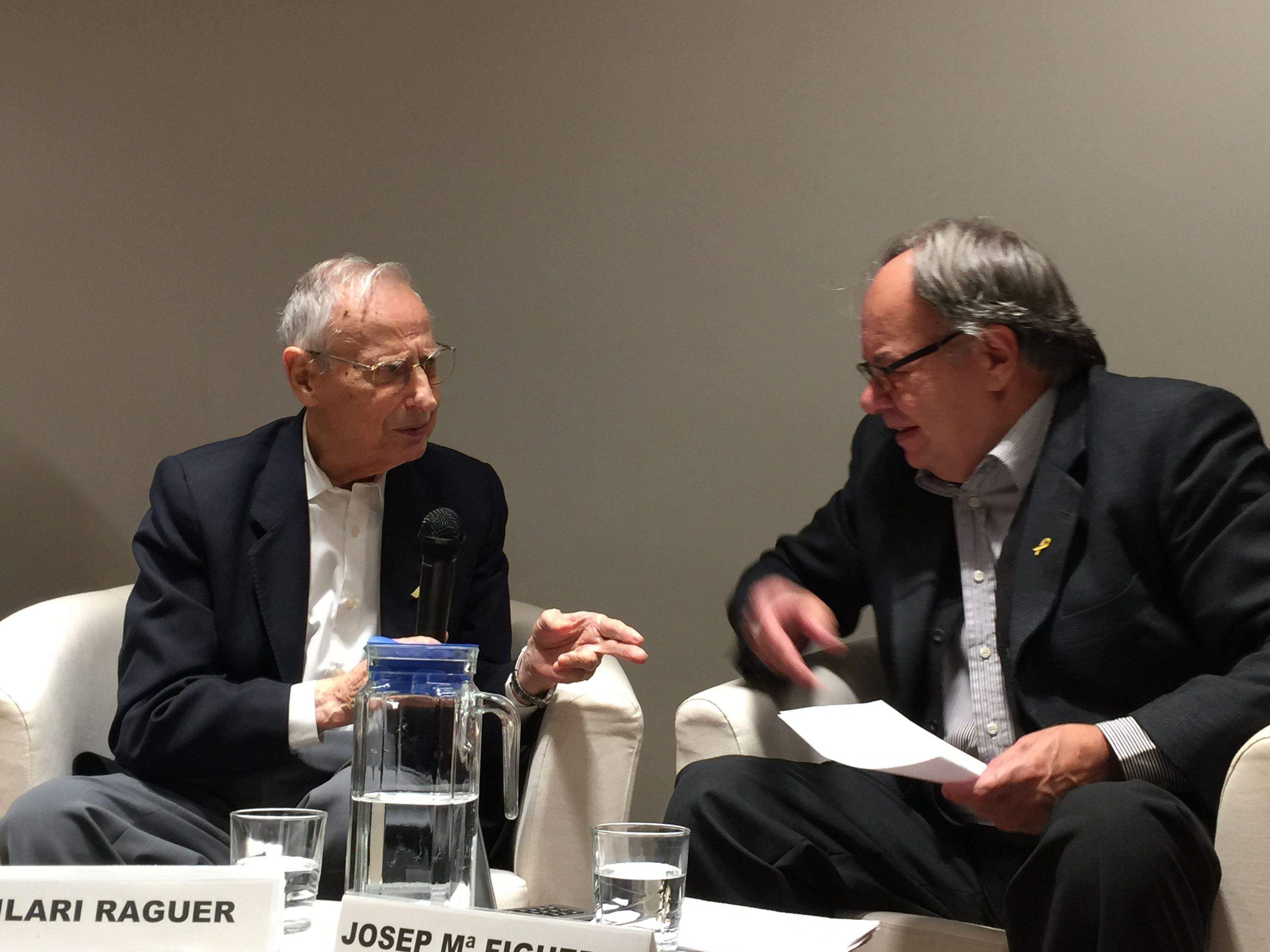 Raguer i Figueres durant el diàleg de presentació del llibre. FOTO: C.Caballé