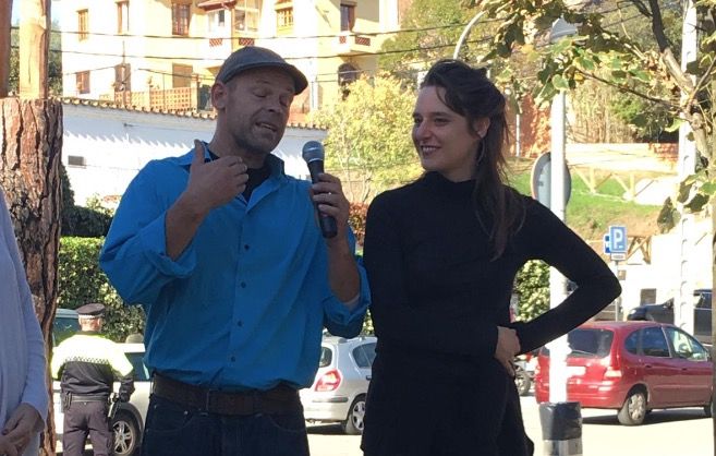 Els artistes que han creat l'obra, Müller i Patout. FOTO: J. Amorós