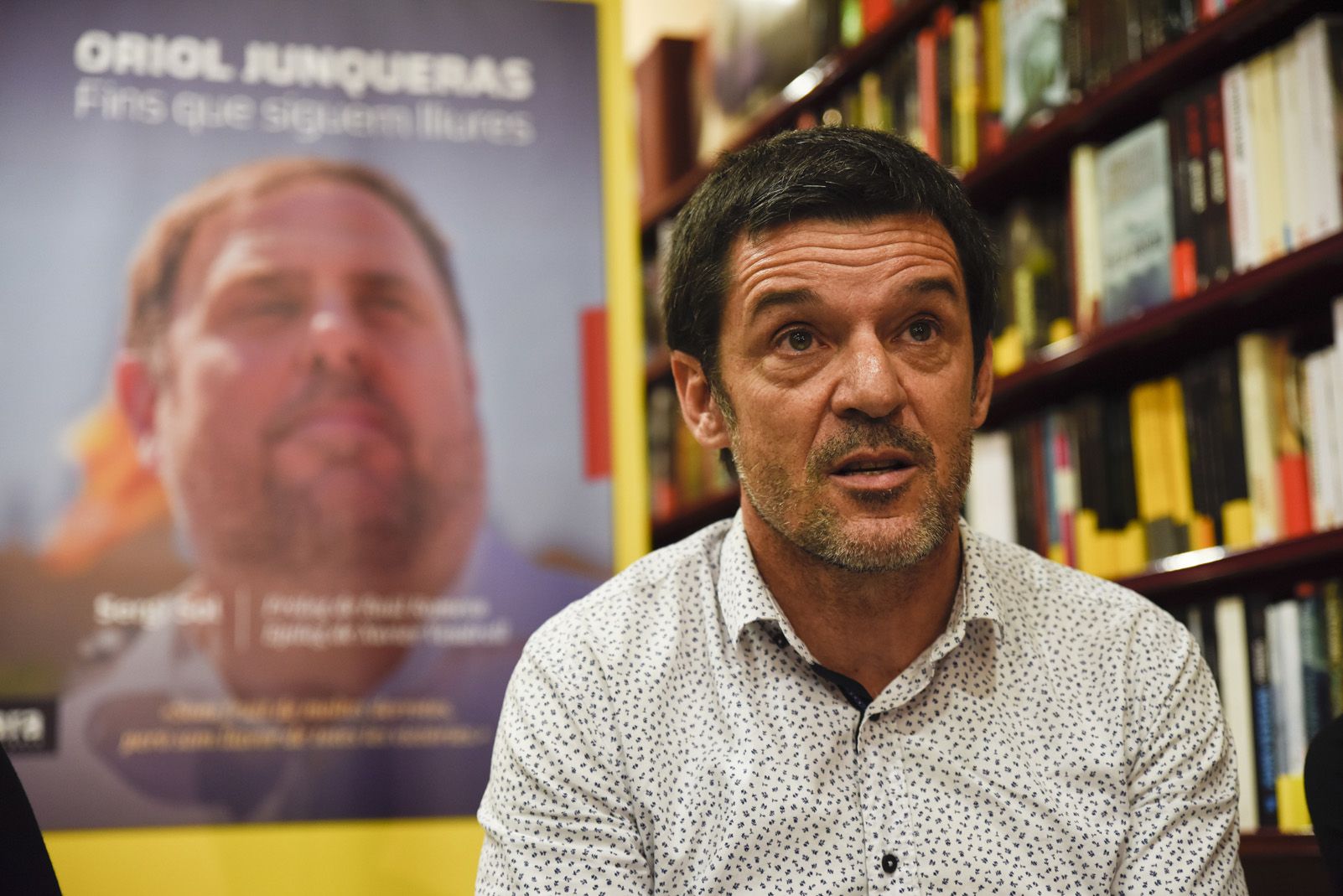 Sergi Sol ha presentat 'Oriol Junqueras. Fins que siguem lliures' a Sant Cugat. FOTO: Bernat Millet