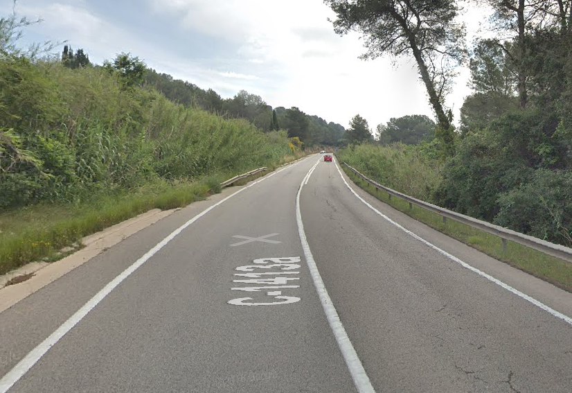 La carretera de Can Barata està tallada FOTO: Google Maps