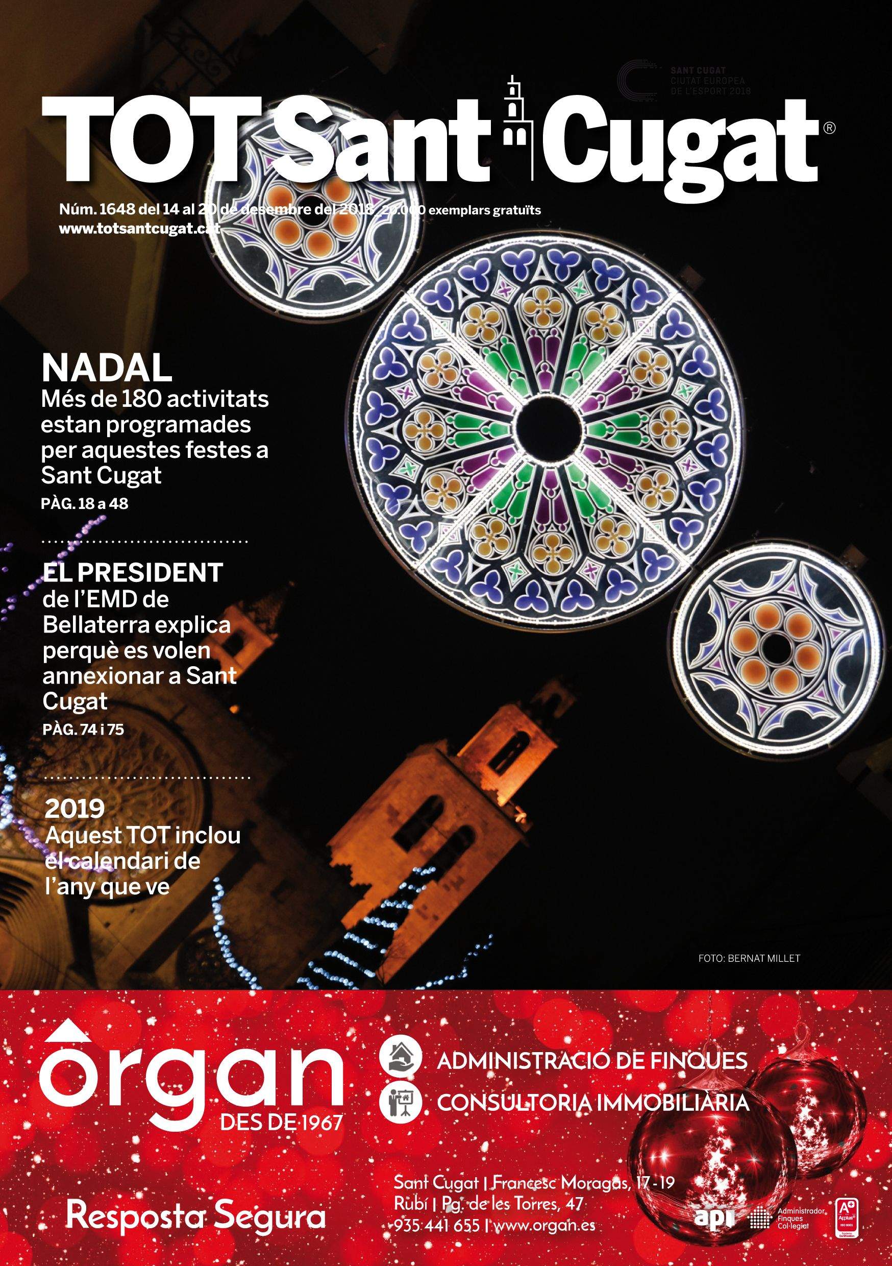 Portada del TOT del 14 de desembre de 2018. FOTO: Bernat Millet