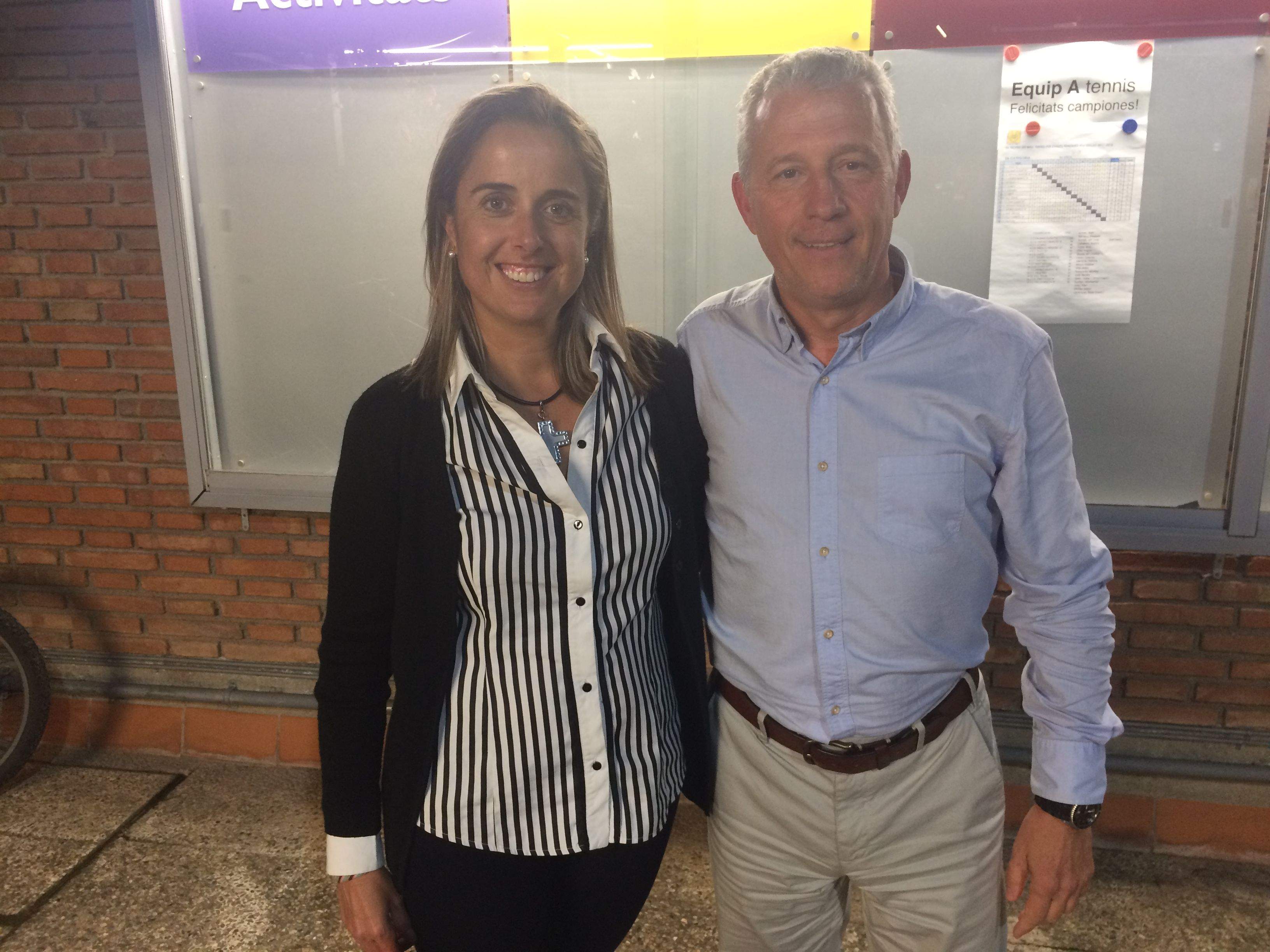 Ana Valdes i Xavi Prunera, fotografiats després de conèixer els resultats de les eleccions al CTN Sant Cugat. FOTO: Àlex López Puig