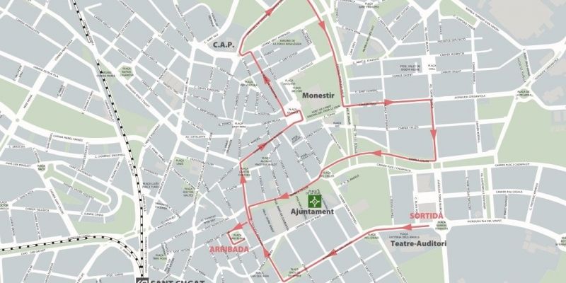 Itinerari que seguirà la cavalcada a Sant Cugat