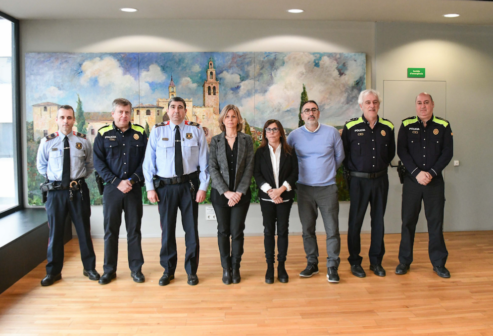 Responsables de Policia Local, Mossos d'Esquadra i Ajuntament de Sant Cugat FOTO: Localpres