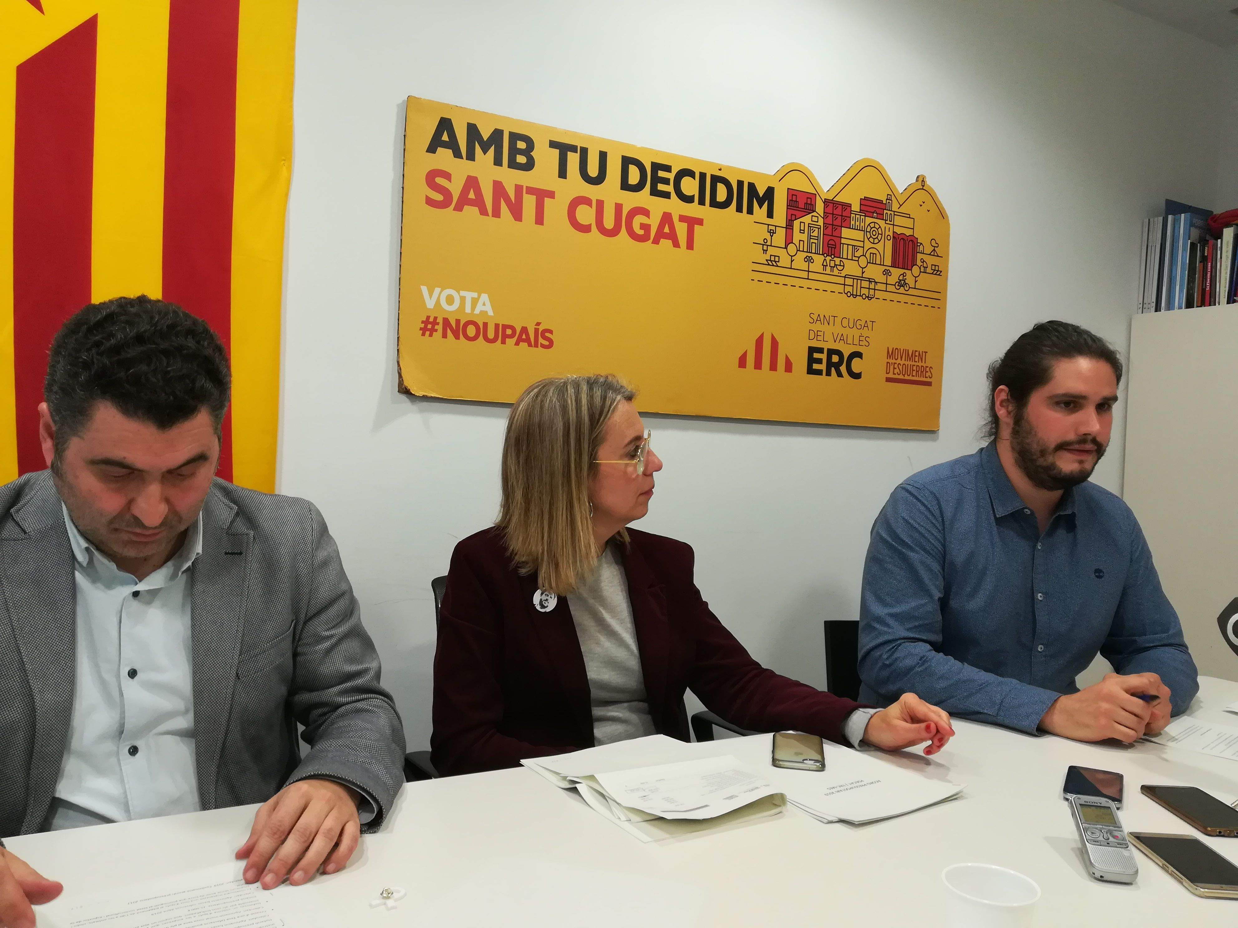 Villaseñor, Ingla i Gómez detallant l'acord per tirar endavant el pressupost del 2019. FOTO: C.C.