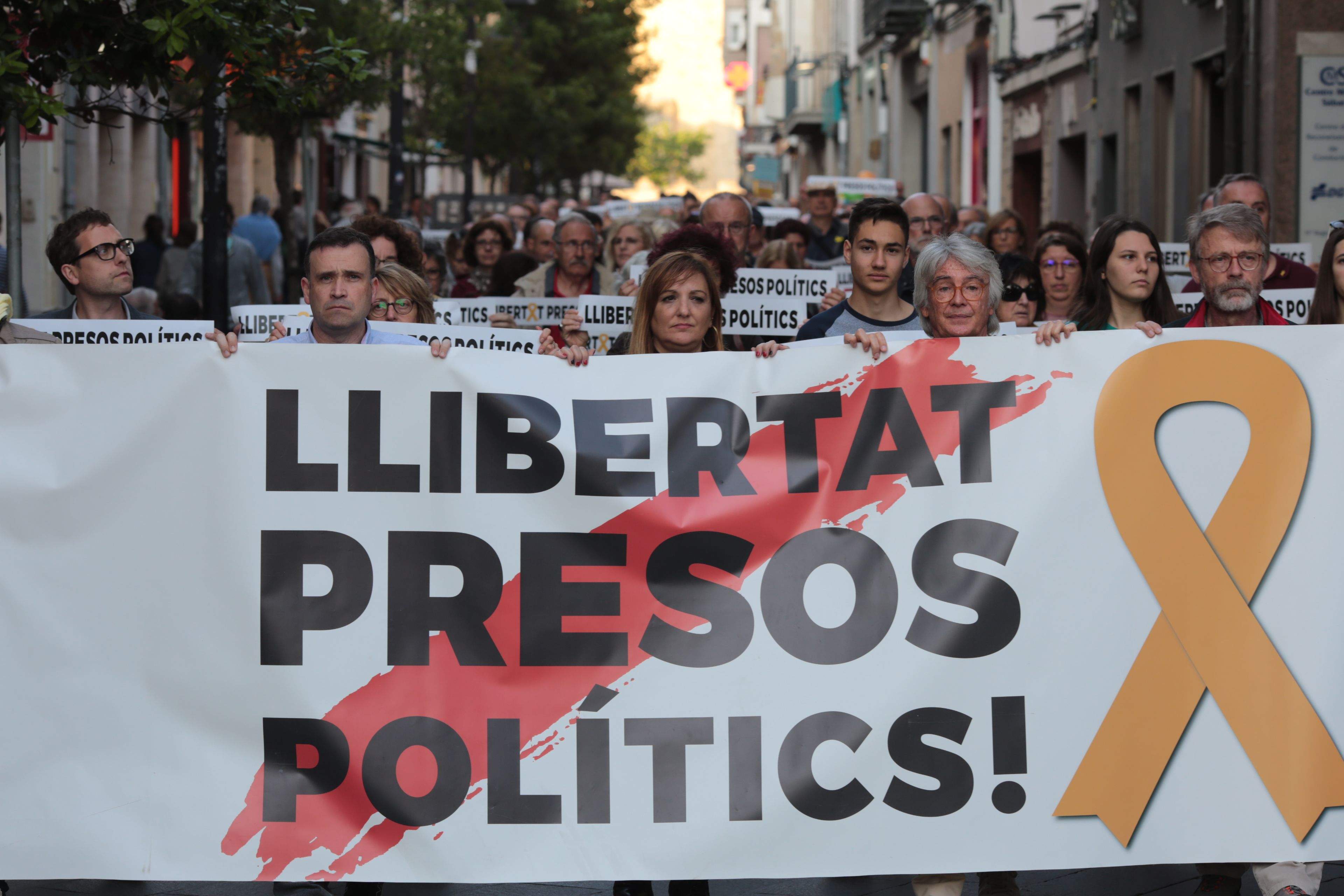 Manifestació a favor de la llibertat dels presos polítics. FOTO: Artur Ribera