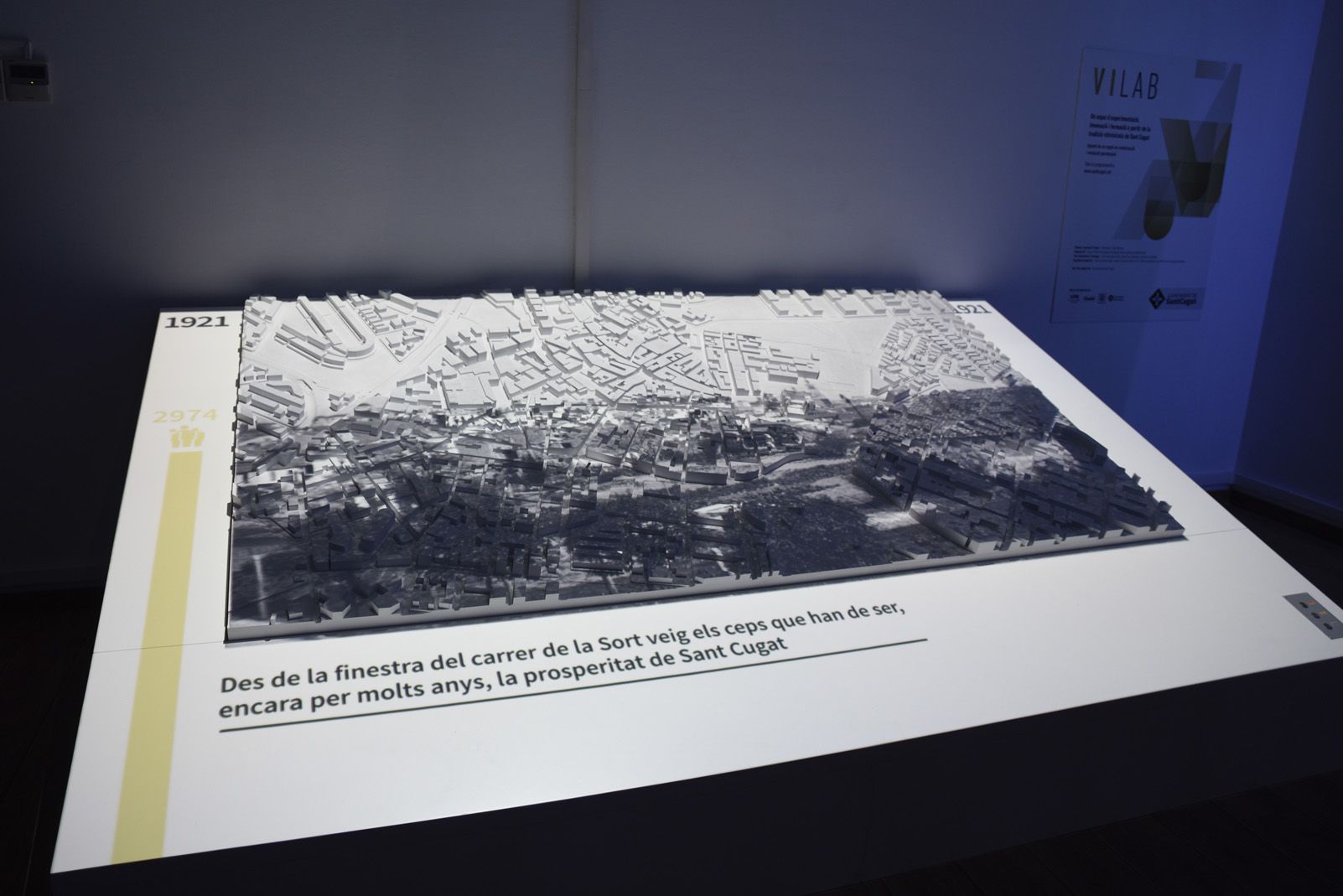 Maqueta de Sant Cugat, que compta amb projecció mapping. FOTO: Bernat Millet