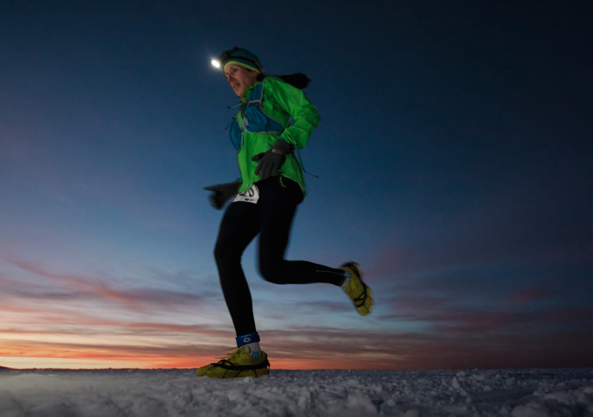Mesi Arcos durant el Campionat d'Espanya de snowrunning. FOTO: Fede Arcos