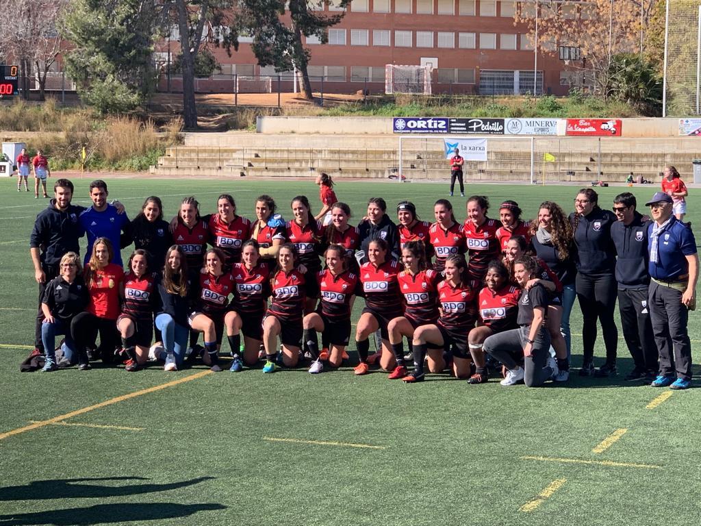 El primer equip femení del Club de Rugby Sant Cugat, després de superar la UE Santboiana. FOTO: CR Sant Cugat