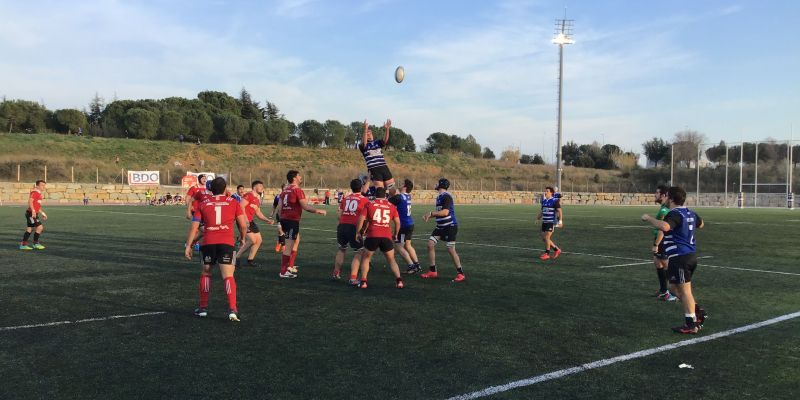 El primer equip masculí del Club de Rugby Sant Cugat ha perdut (29-36) contra el CAU València. FOTO: Àlex López Puig