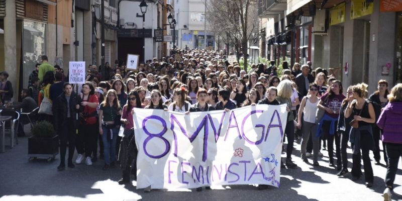 Manifestació del Dia de la Dona. FOTO: Bernat Millet