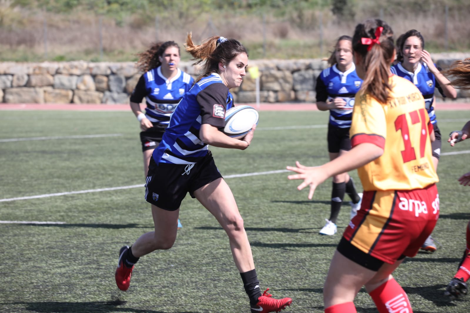 El Club de Rugby Sant Cugat ha guanyat (82-0) al XV Rugby Múrcia, en la segona i penúltima jornada de la promoció d'ascens a la Lliga Iberdrola. FOTO: Lali Álvarez