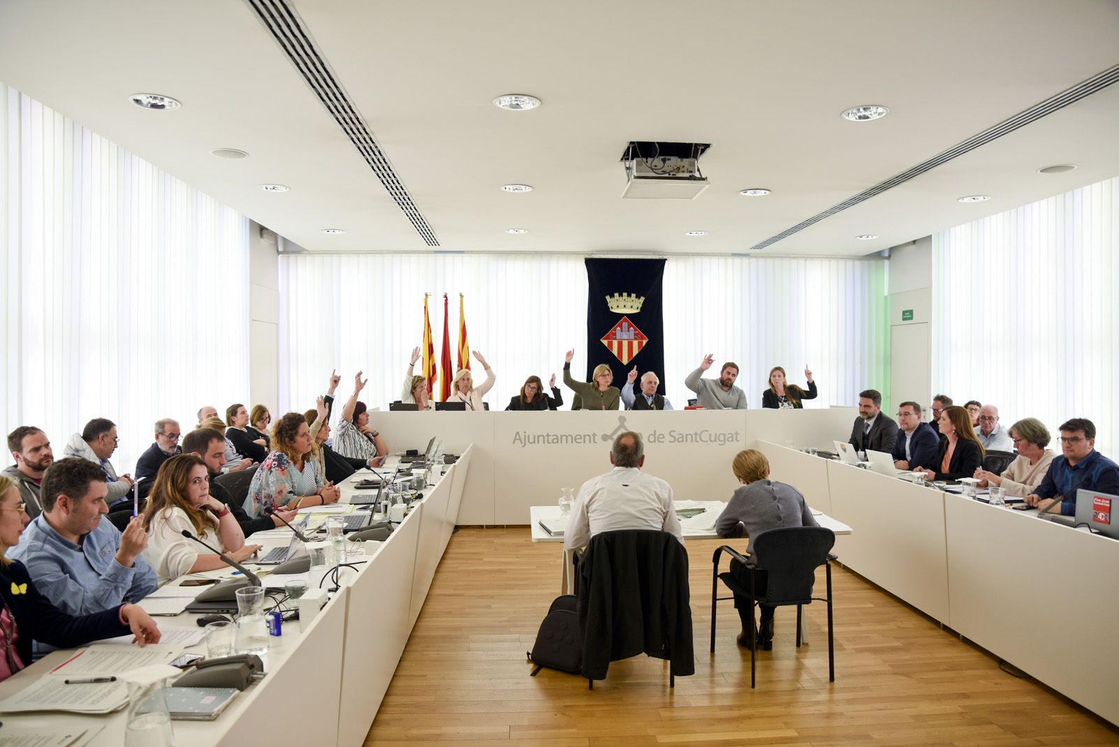 Moment de la celebració del ple municipal aquest mes de març. FOTO: Bernat Millet