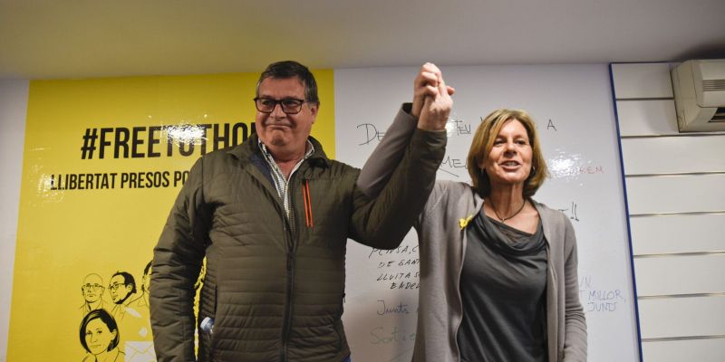 Puig i Fortuny durant l'acte al local de Junts per Sant Cugat. FOTO: Bernat Millet