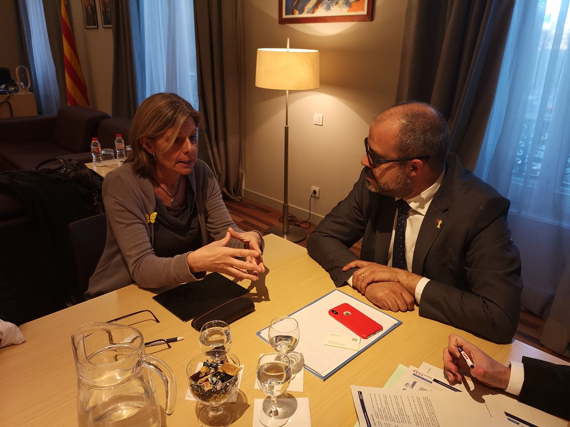 Moment de la reunió entre Fortuny i Buch. FOTO: Localpres