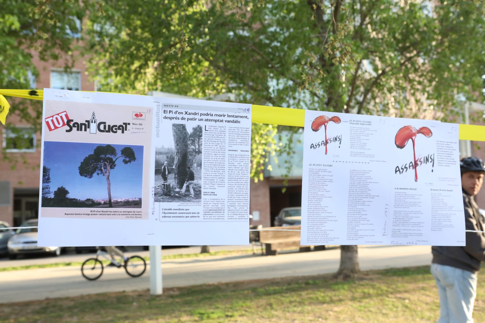 Mural d'homenatge al Pi d'en Xandri. FOTO: Lali Álvarez