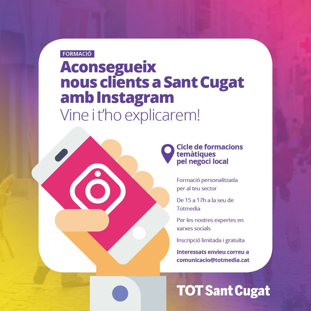 Formació instagram per empreses locals de Sant Cugat