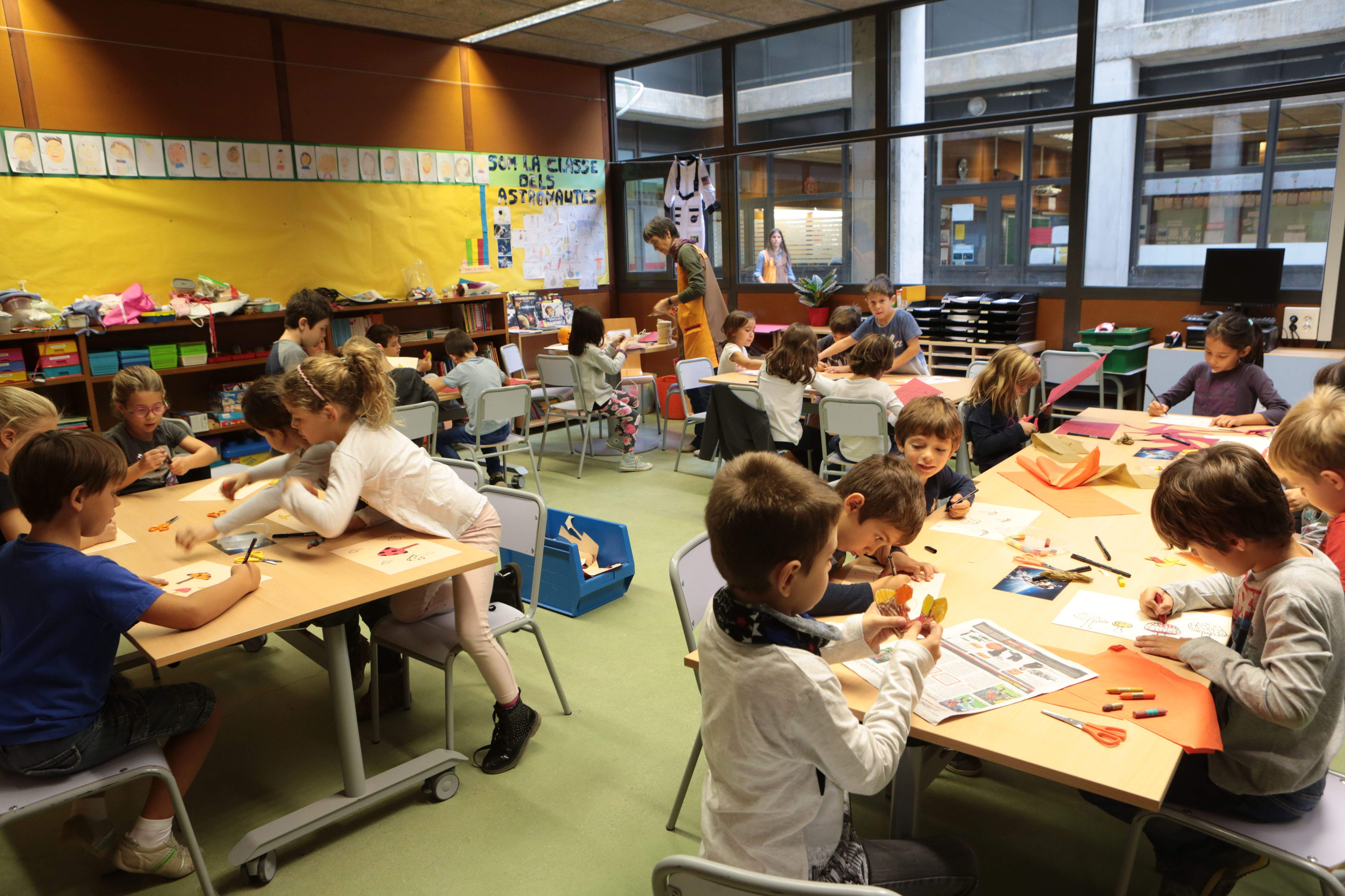 Una aula plena d'alumnes a Sant Cugat. FOTO: Artur Ribera