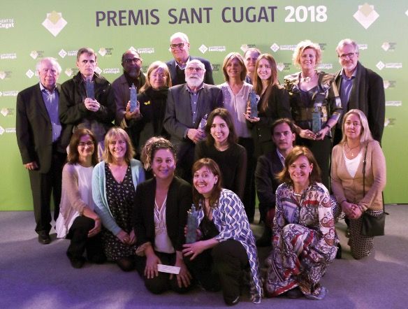 Foto de família dels guanyadors dels Premis Sant Cugat 2018. FOTO: Lali Álvarez