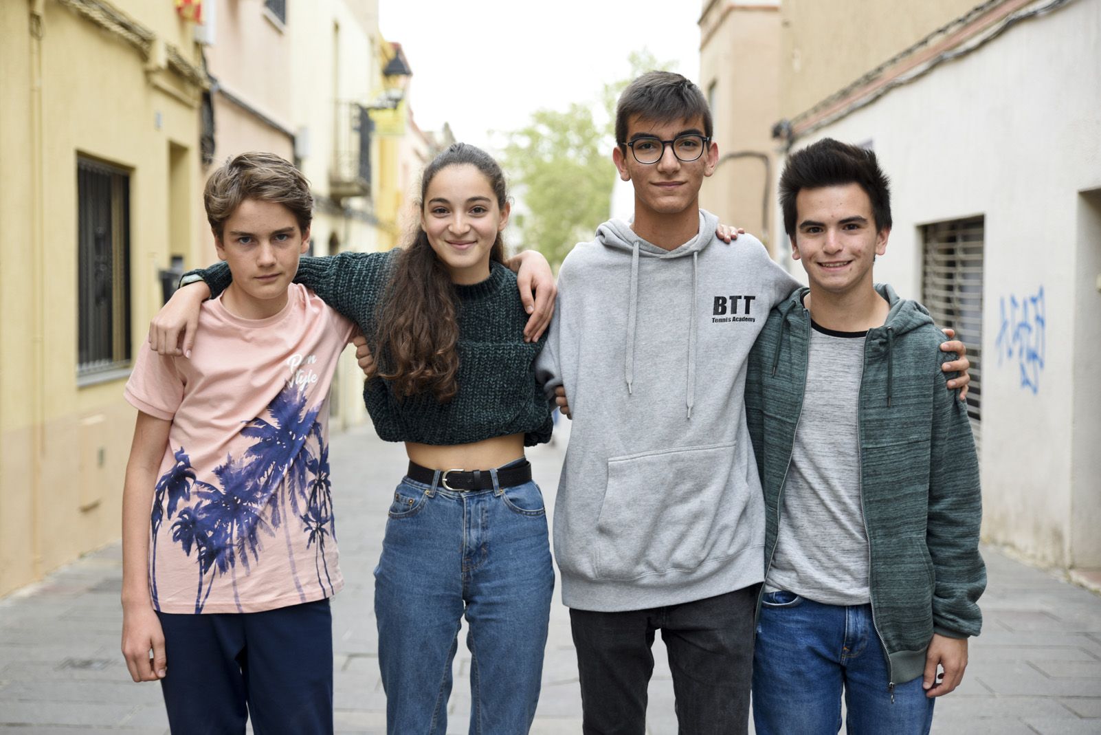 Membres de FridaysForFuture Sant Cugat (Èric Compte, Noa Riudor, Joan Miquel González i Àngel Segura). FOTO: Bernat Millet
