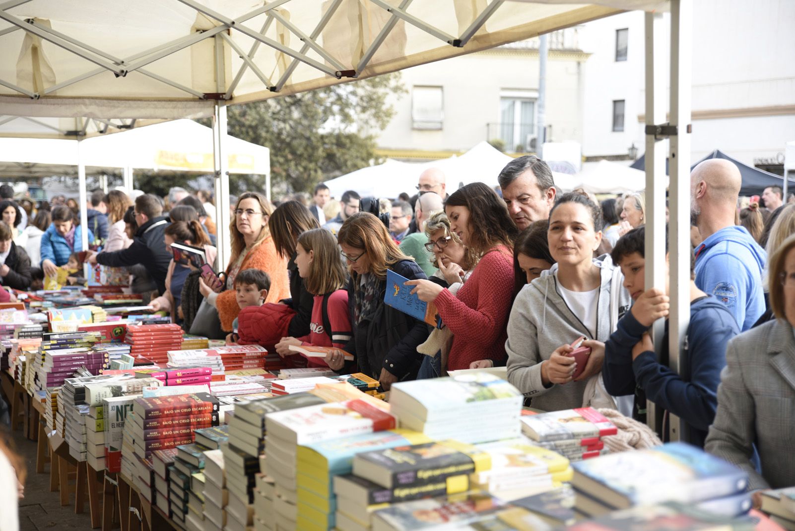 Venta de llibres durant la diada de Sant Jordi. Foto: Bernat Millet.