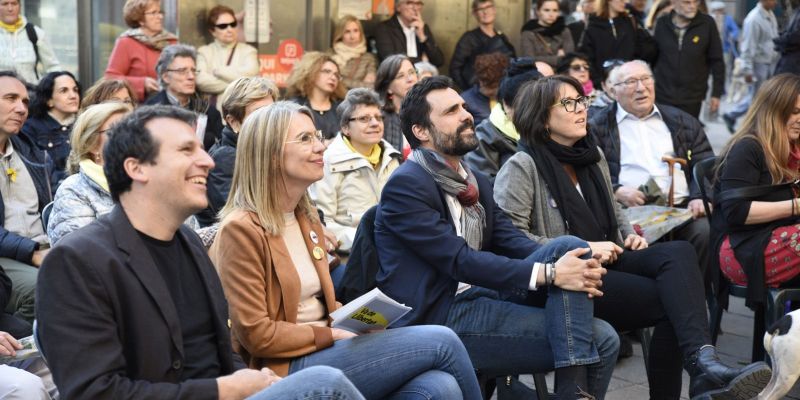 Ingla, Torrent i Riba durant l'acte. FOTO: Bernat Millet