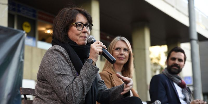 Diana Riba durant la seva intervenció. FOTO: Bernat Millet