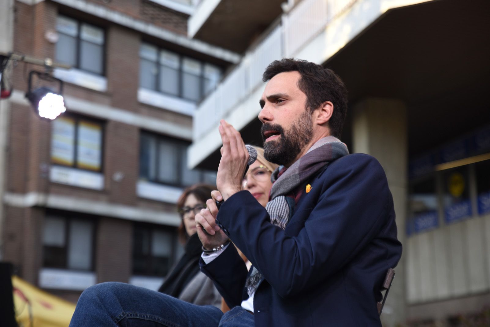 Roger Torrent durant l'acte d'ERC a Sant Cugat. FOTO: Bernat Milelt