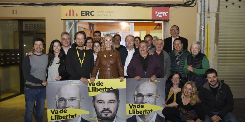 La seu d'Esquerra Republicana de Catalunya a Sant Cugat, aquest 28 d'abril. Foto: Bernat Millet.