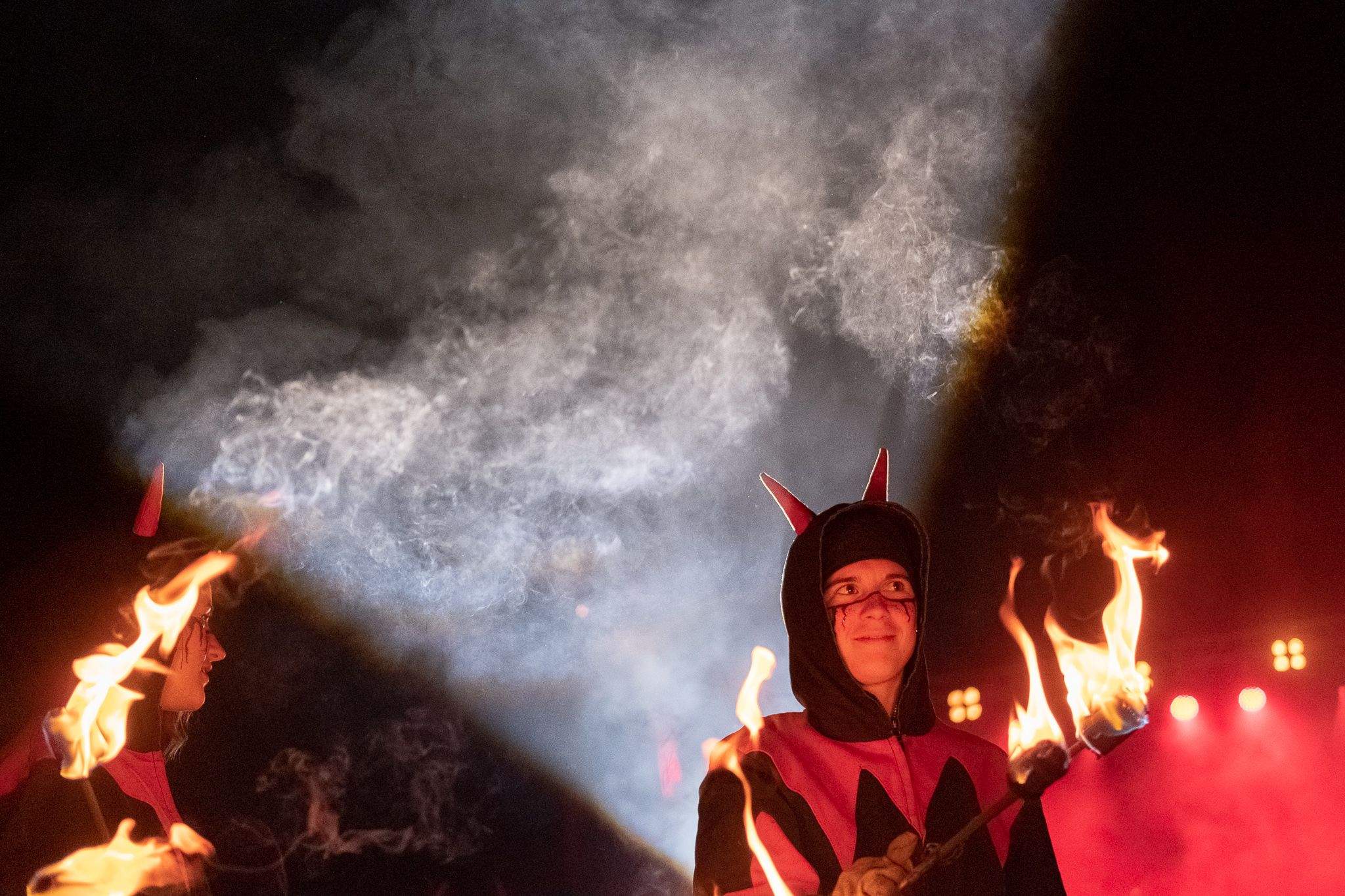 El correfocs al parc Ramón Barnils. FOTO: Ale Gómez