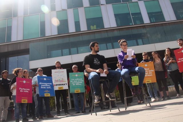 Moment de la presentació del manifest de suport a la CUP-PC. FOTO: Cedida