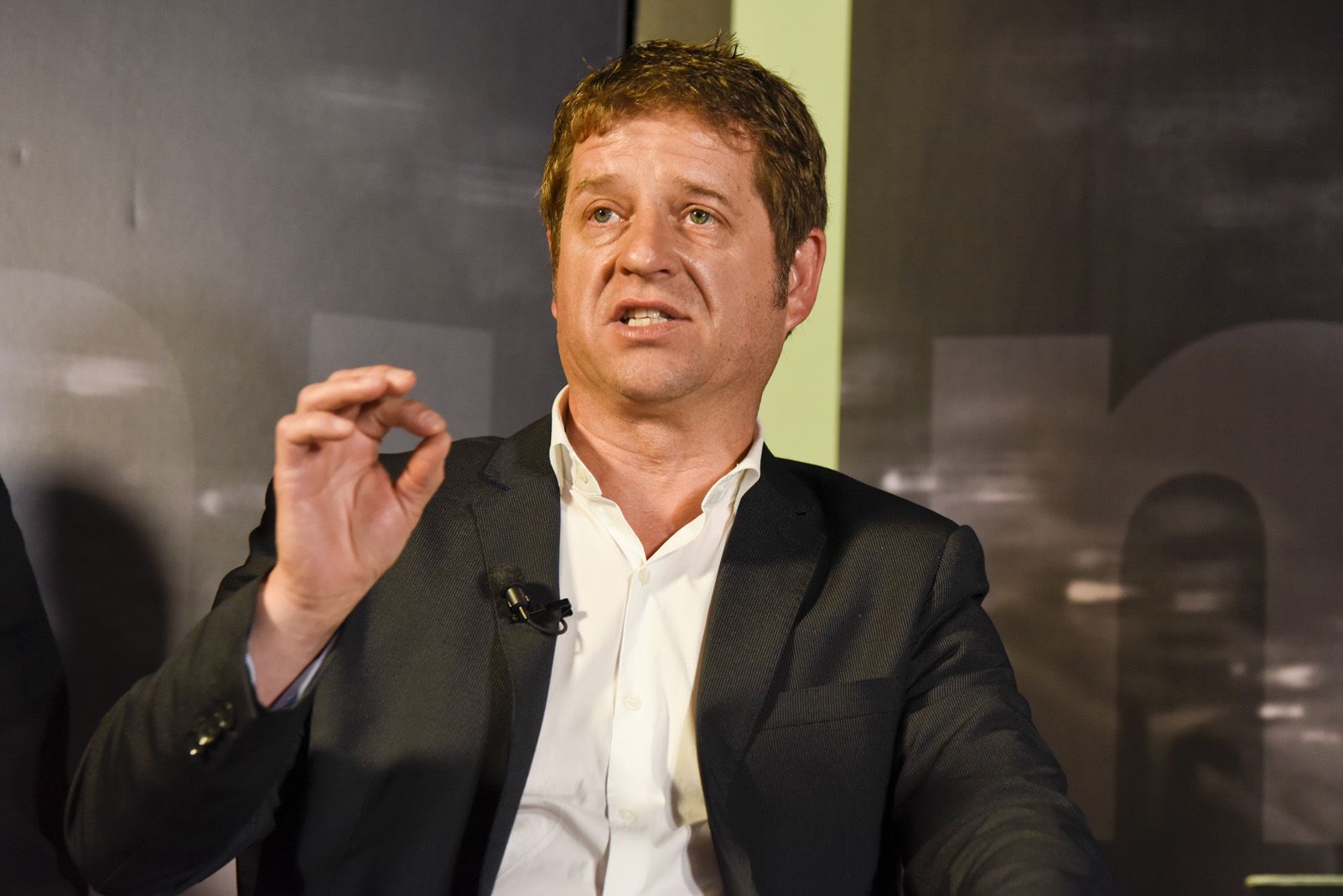 Pere Soler al debat electoral dels candidats a l'alcaldia. Foto: Bernat Millet.