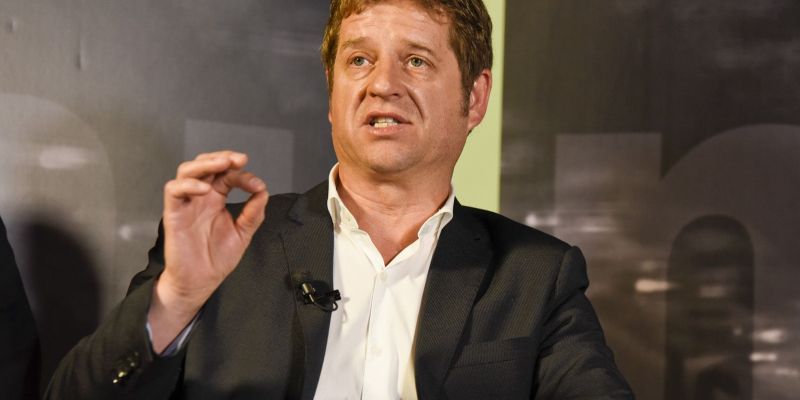 Pere Soler al debat electoral dels candidats a l'alcaldia. Foto: Bernat Millet.