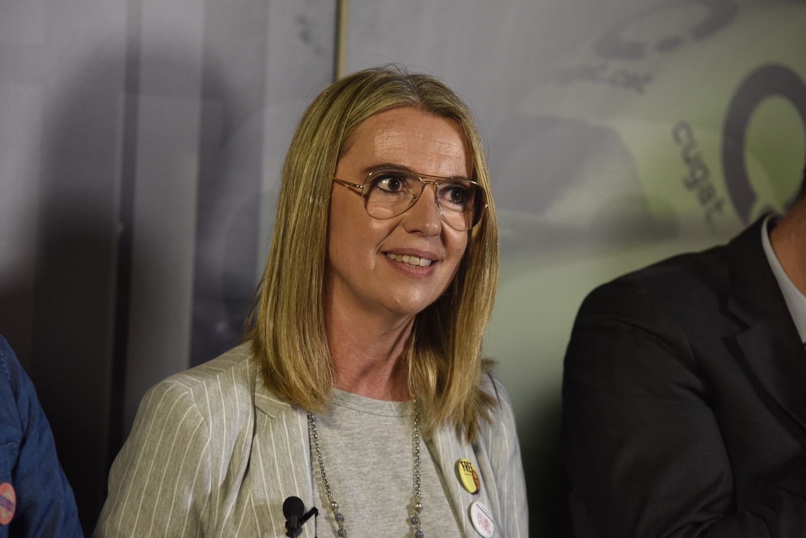 Mireia Ingla al debat electoral dels candidats a l'alcaldia. Foto: Bernat Millet.