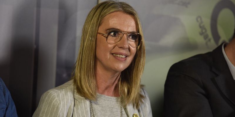 Mireia Ingla al debat electoral dels candidats a l'alcaldia. Foto: Bernat Millet.