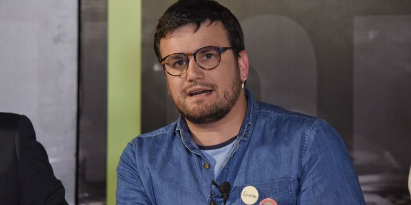Ramon Gutiérrez al debat electoral dels candidats a l'alcaldia. Foto: Bernat Millet.