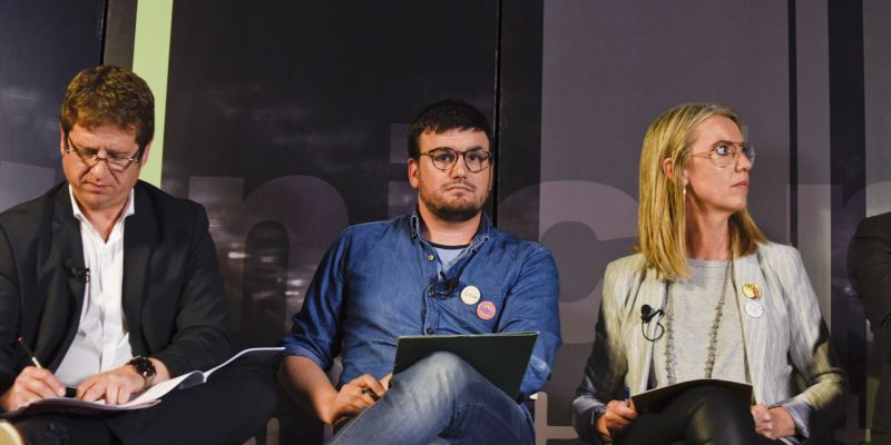 Soler, Gutiérrez i Ingla durant el debat electoral. FOTO: Bernat Millet