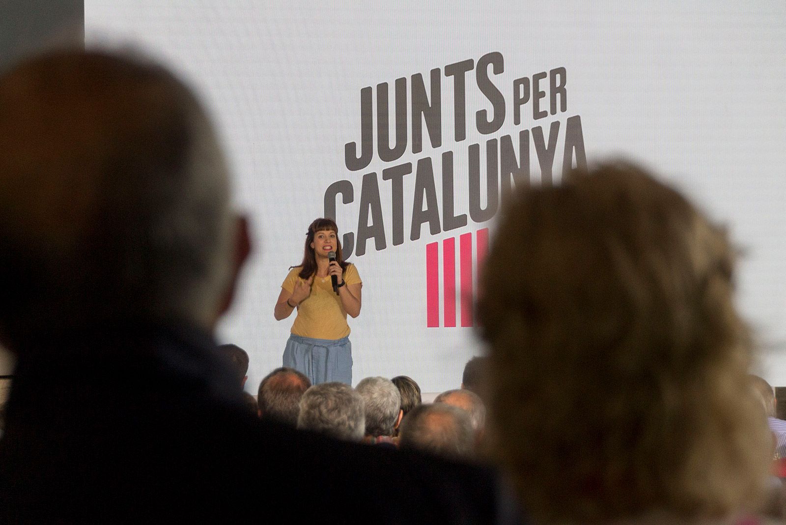 Bea Talegón en l'acte de Junts per Sant Cugat. FOTO: Paula Galván